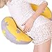 szyzl88 Forme U Grossesse Coussin, Enceinte Femmes Sommeil Coussin, Côté Couchette, Double Wedge Coton Coussin, Taille Ventre Support Coussin pour Les Deux Ventre et Arrière