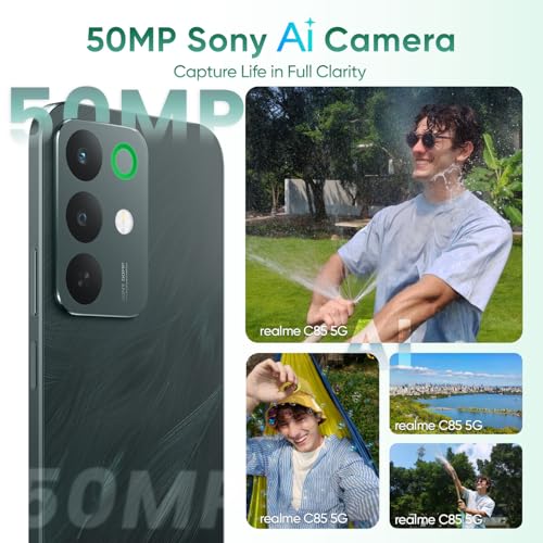 Image of realme C85 5G Smartphone 6+128GB Green, 6.8inch Screen, 144HZ Vision Display, 45W Fast Charge, 7000mAh Battery, 4+50MP Camera, MediaTek Dimensity 6300, IP69
