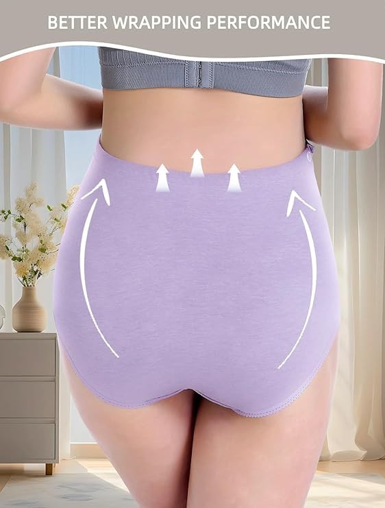 Image of Fashiol Women's High Waist Cotton Stretch Briefs | Full Coverage Maternity Panties | Ideal for Pregnancy & C-Section Recovery | Comfort Combo Pack | Pack of 2