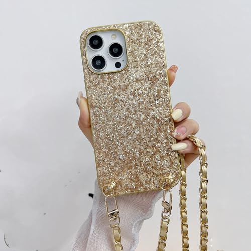 Coque iPhone XR XS 11 anti-chute à paillettes avec lanière pratique