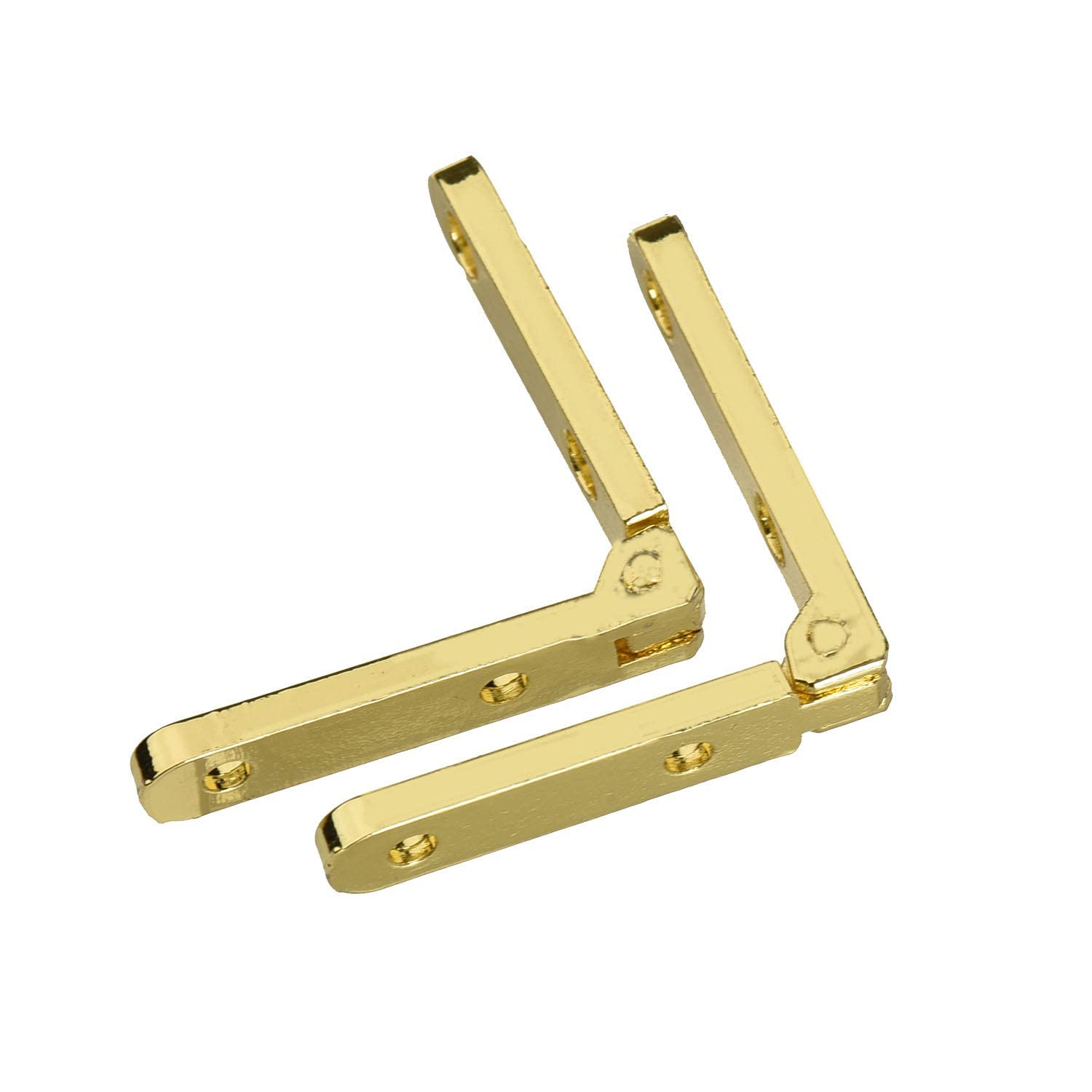 Jewelry Box Hinges 90 Degree Wooden Box Accessories Zinc Alloy Chest Case Hinge with Screws (30 x 30mm, Gold) Pack of - (4)-image-44