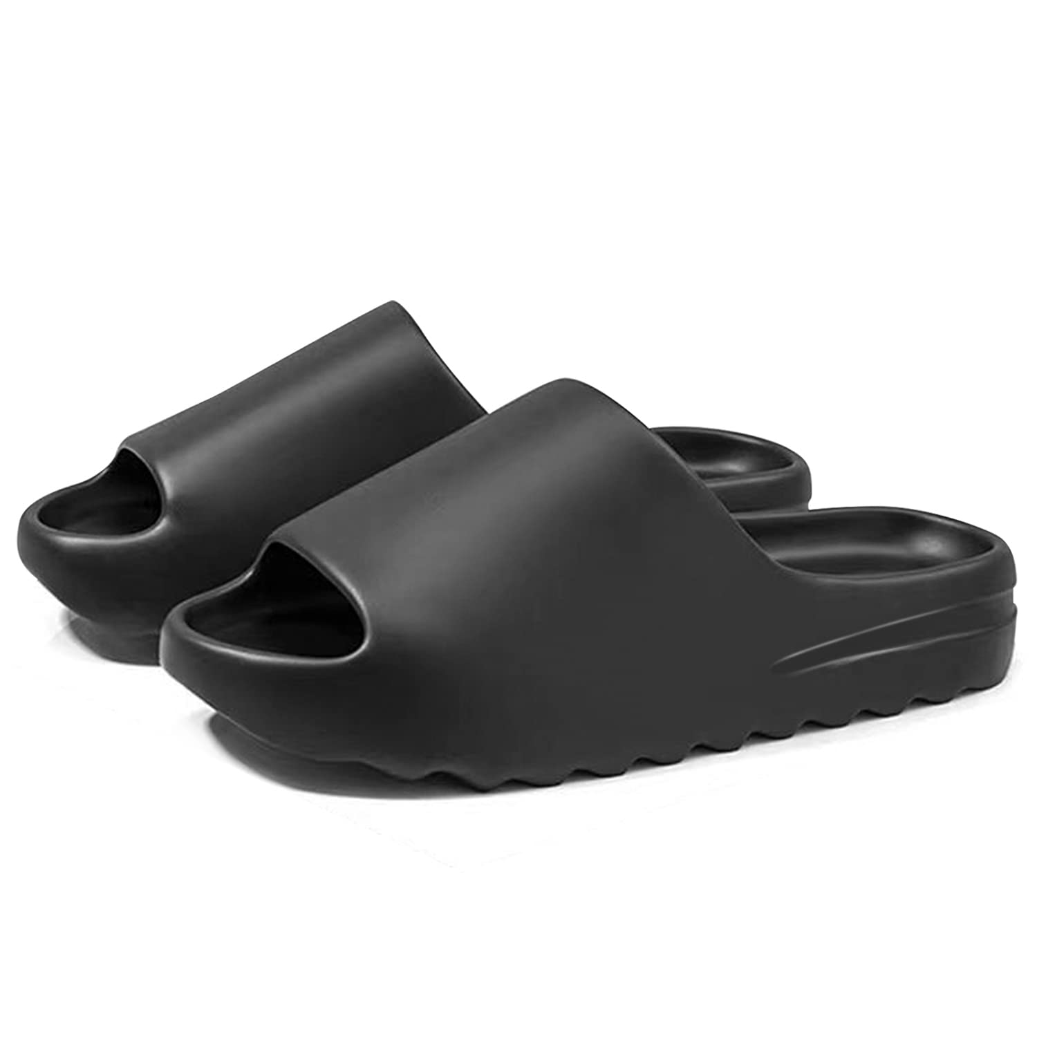 URbazaar Bathroom Shower slippers anti skid quick drying shower slippers bathroom sandals super cushioning thick soles for Men and Women 38 EU Wide Black-A