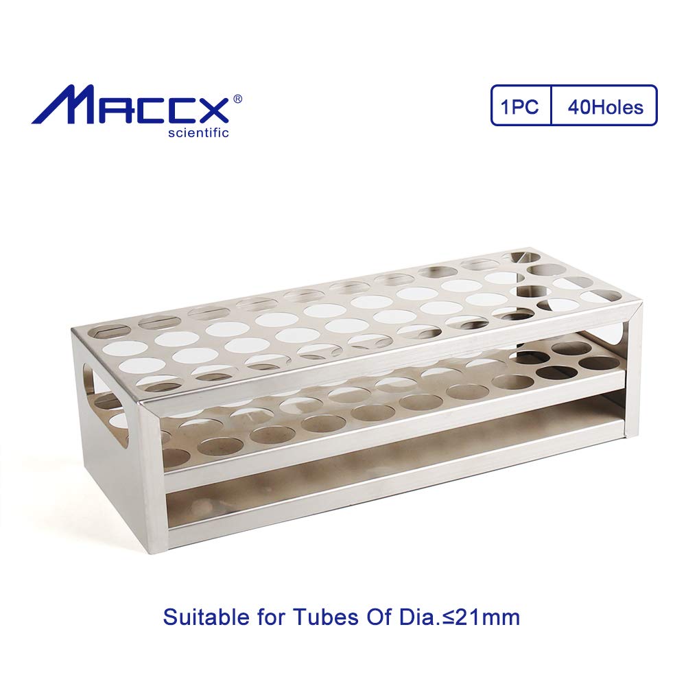 Estante del tubo, material del acero inoxidable, 40Holes(4×10), conveniente para los tubos de Dia.≤21mm, TTR040-001