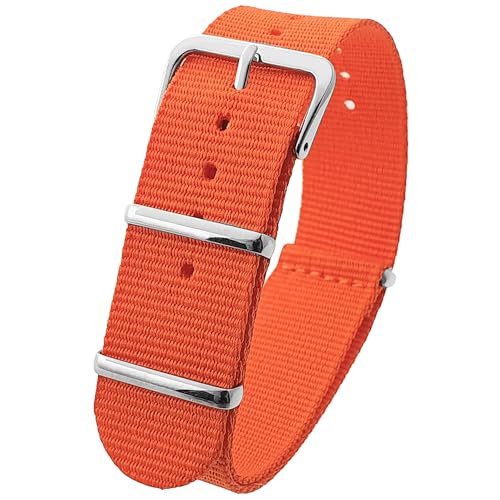 Image of Talk Time G10 Nato Military Orange Nylon Watch Strap Band Stainless Steel Buckle (20mm)