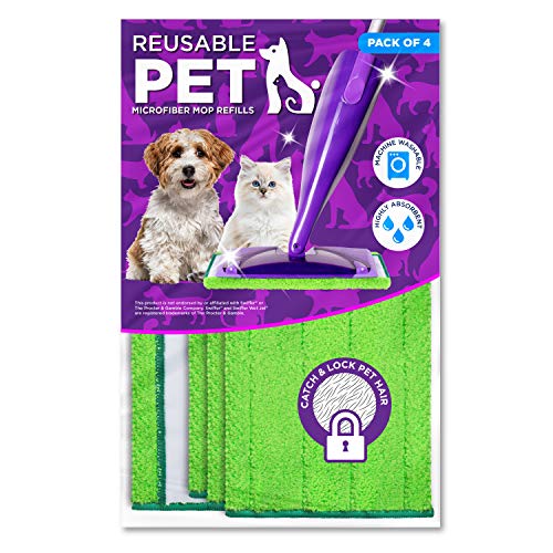 VanDuck Microfiber Mop Pads for Pet Compatible with Swiffer Wet Jet, 4-Pack