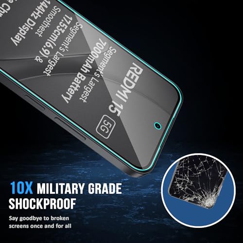 Image of ArmourPro Anti Glare Matte Tempered Glass for 15 and Poco M7 Plus, Anti Fingerprint Screen Protector, 9H Scratch Resistant, Smooth Touch, Easy Installation Kit with Cable Protector