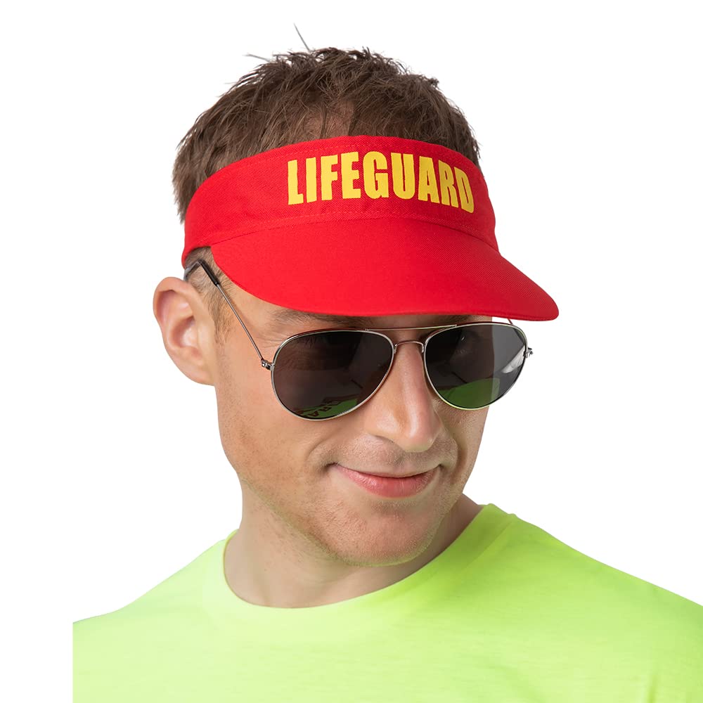 Wicked Cosutmes Adult Unisex Beach Life Guard Visor Fancy Dress Hat Accessory