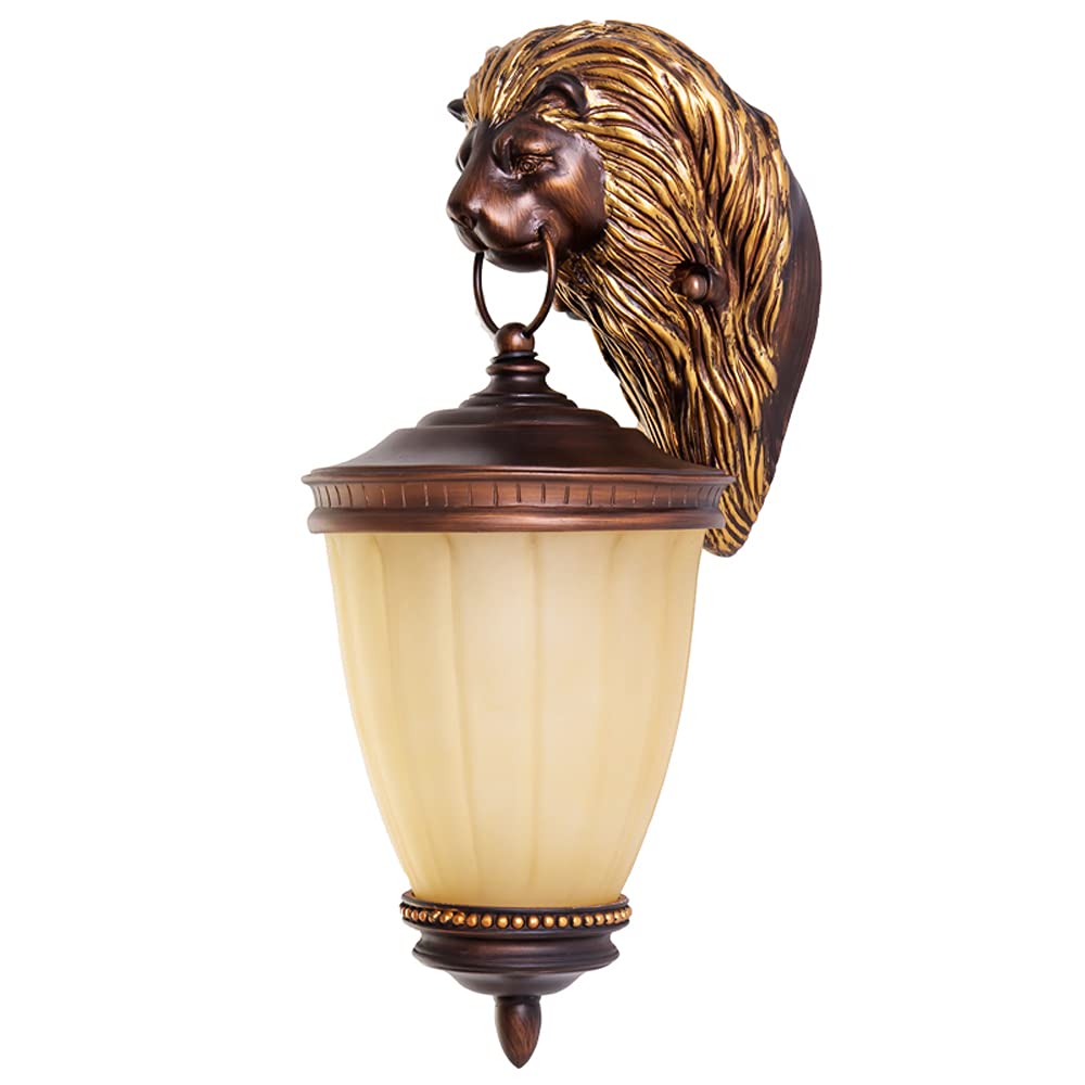 Applique murale lion rétro E27 étanche pour jardin et entrée