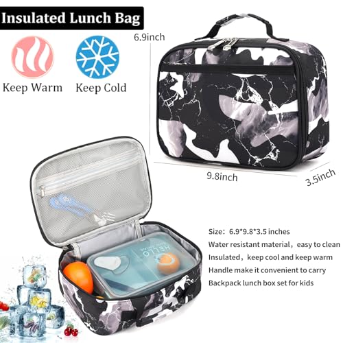 Image of Ladyzone Camo School Backpack Lunch Box Set Lightweight Schoolbag Travel Camp Outdoor Daypack