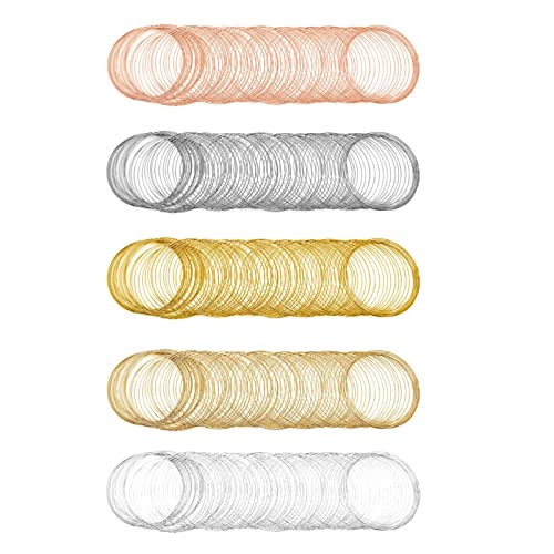 500 Loops Memory Wire for Bracelet Making,Jewelry Wire Memory Beading Wire Jewelry Beading Wire Steel Memory Wire Cuff Bangle Bracelet for Jewelry Making Supplies Art Creation Bracelet Necklace