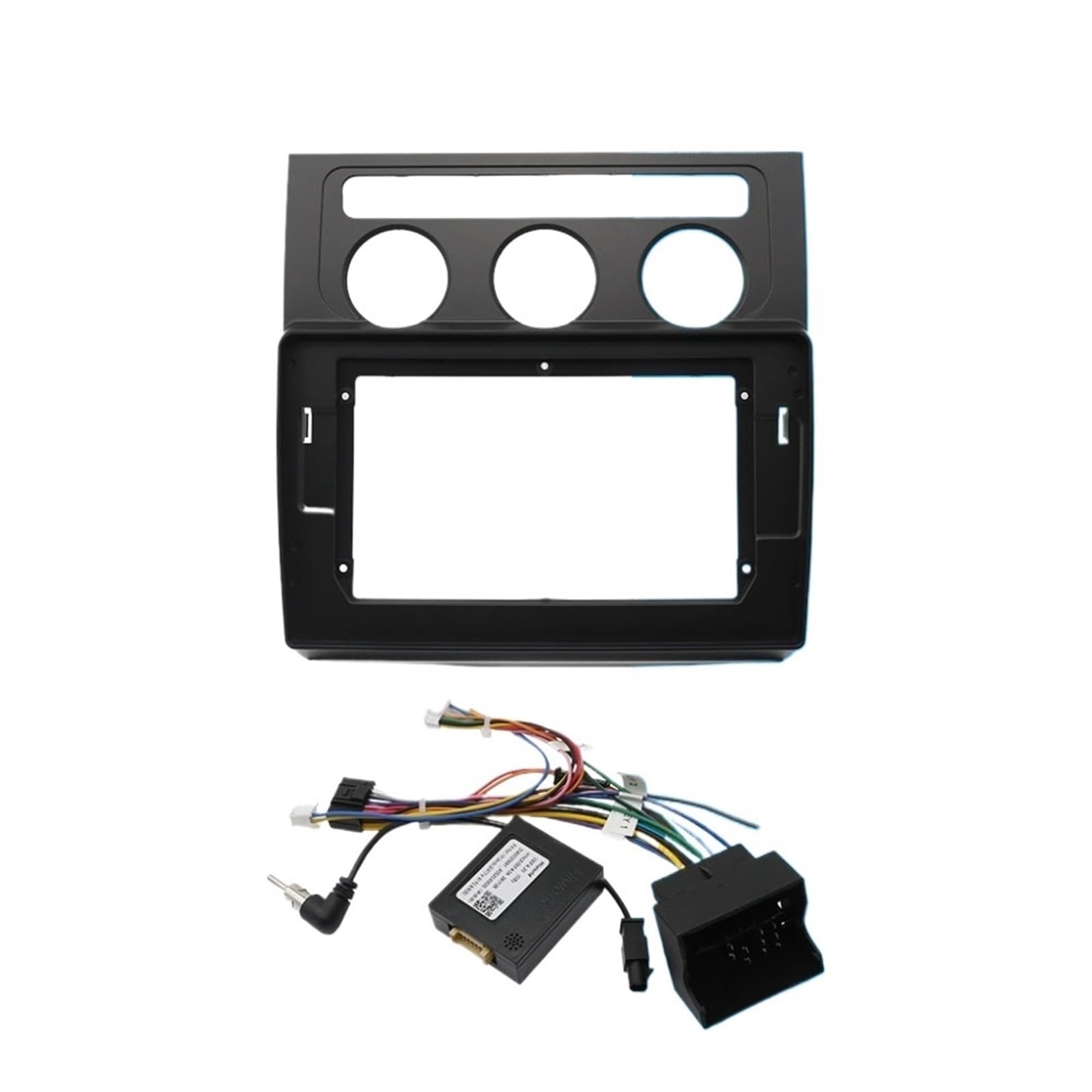 JKELPV Car Radio Frame Kit Fit For VW Touran 2004-2008 Audio Dash Kits Frame Facia Panel Car Radio Fascia Frame 10inch Radio adapter(FrameB Cable Canbus)