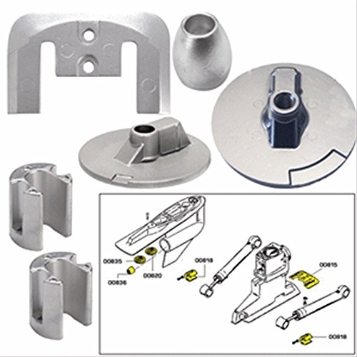 Tecnoseal 20805 Mercury Bravo 3 2004 Anode Kit +Hardware - Zinc