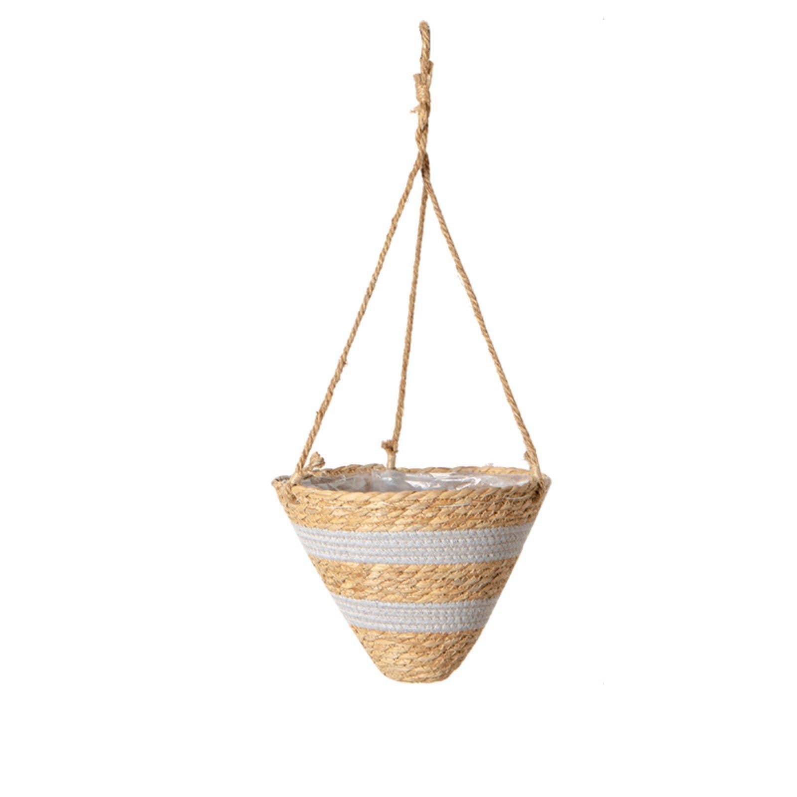 JFNKLFG Woven Plant Pot Straw Hanging Baskets, Hemp Rope Woven Flower, Rattan, Planter Basket, Orchid Potted Plants(Color4)