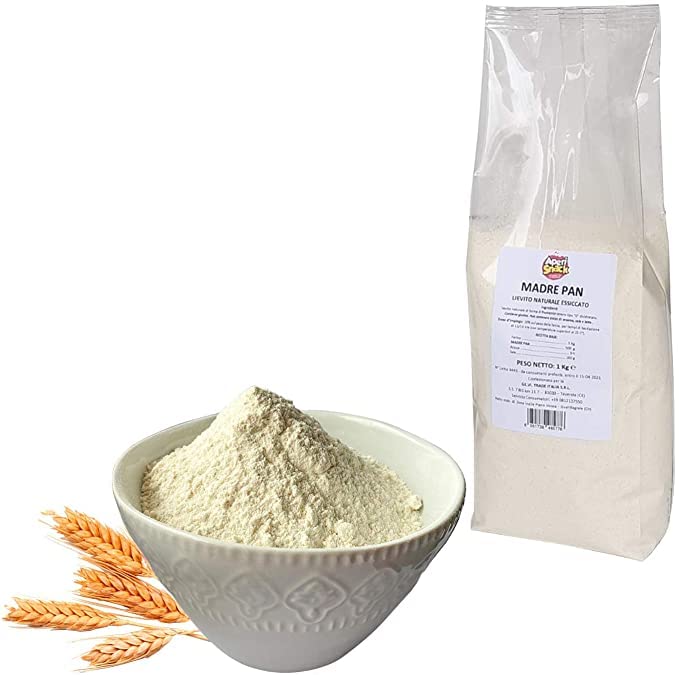 MADREPAN Lievito Madre Essiccato da 2 kg naturale 100% in polvere ad alta digeribilità, Lievito pane, Lievito per Pizza Panificazione e Pasticceria per lunghe lievitazion