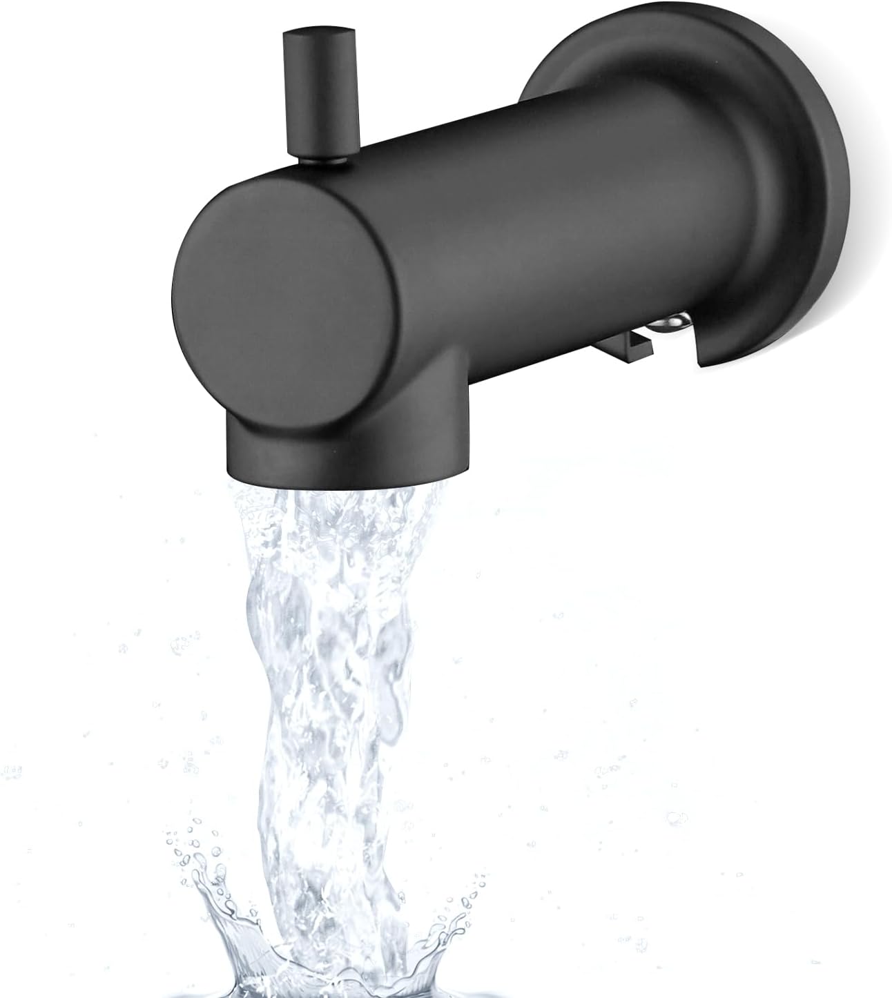 Slip on Tub Spout with Diverter Universal Tub Diverter Spout for 1/2" Copper Water Pipe, Matte Black