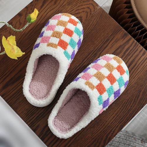 Image of Women's Men's Happy Face Heart-shaped Cat Slippers - Retro Leopard Print, Memory Foam, Soft Plush, Warm, Anti-Slip Home Shoes