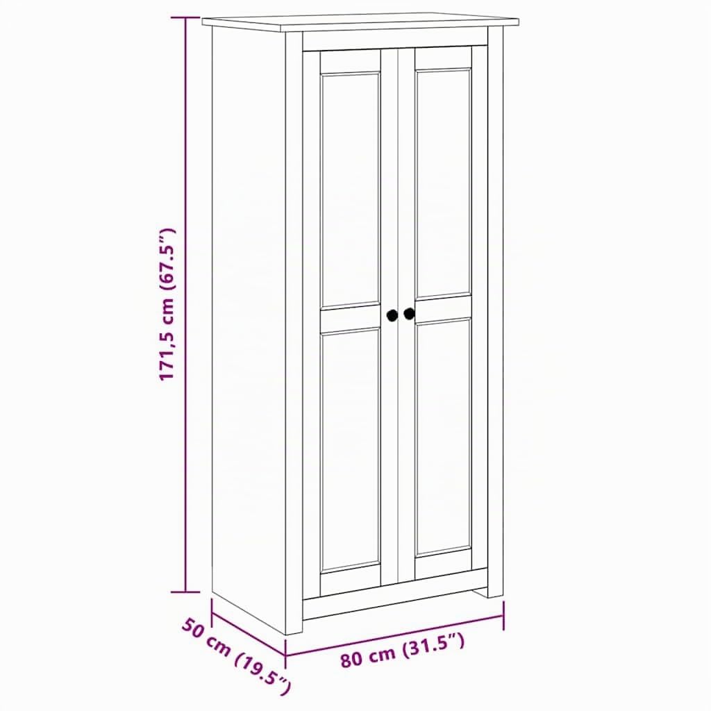 vidaXL Kledingkast Panama Range 80x50x171,5 cm massief grenenhout