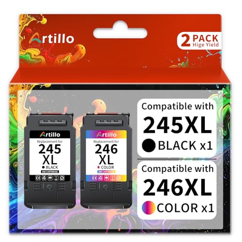 Image of 245XL 246XL Ink Cartridge Replacement for Canon 245XL 246XL Combo Pack | PG-245XL CL-246XL for Pixma MG2500 TS202 MX490 MX492 MG2522 TR4520 TR4522 TS3122 TS3322 Printer (Black, Color)