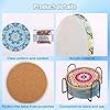PERFECTSIGHT 8 Pcs DIY Diamond Art Painting Coasters with Holder, Cute Diamond Paint Coaster Kits for Adults, Kawaii Full Drill Diamond Art Craft Supplies, Paint by Number Non Slip Coaster, Desert #2