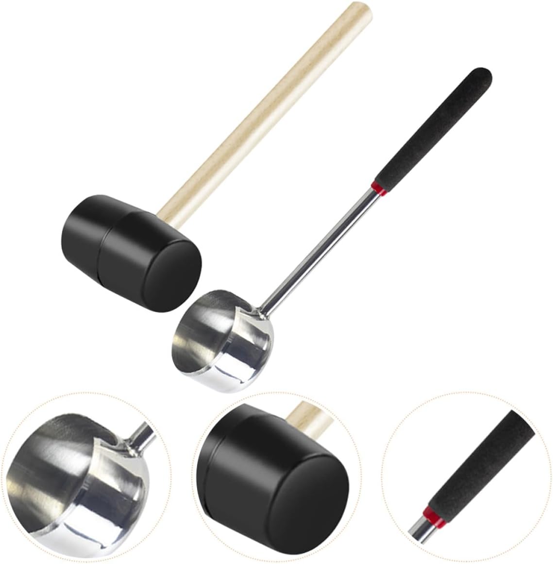 Stainless Steel Coconut Opener Tool Set, 2pcs Kitchen Gadget with Hammer and Extractor, Manual Coconut Shell Cracking Accessory for Household and Outdoor Use