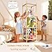 Large Stuffed Animal Storage & Toy Organizer, 3 Layers 54 in Wooden Cute Zoo Toy Holder Natural Pine Plushies with Elastic Bands & Mesh Net Space aving Design for Toddler Rooms, Playrooms & Bedrooms