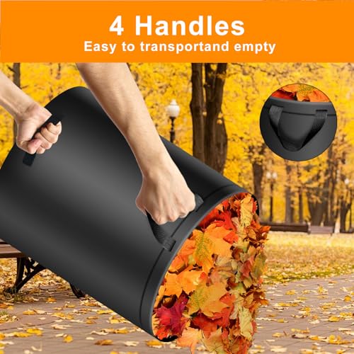 2X 500L Gartenabfallsack, Wiederverwendbare Gartensäcke mit Griffen, Selbststehend, Wasserdicht, Gartensack, Laubsäcke Faltbar inkl.Handschuhe, Laubsäcke Groß Stabil,für Gartenabfälle und Grünschnitt