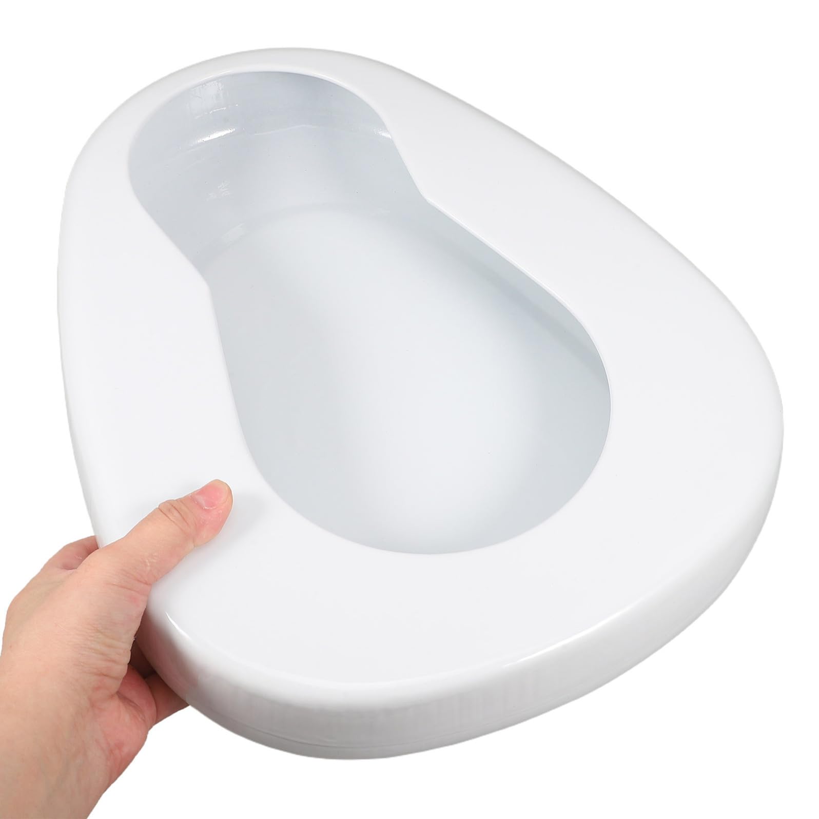 Generico Padella per Anziani in Smalto Bianco, Versatile per Uso Notturno, Comoda per Assistenza a Letto e Pazienti Allettati