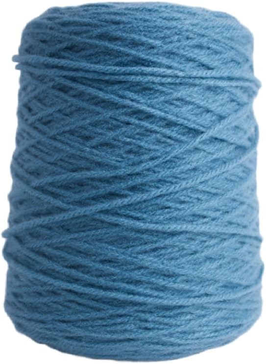 Acrylic Yarn for tufting, Knitting, Weaving and Other Crafts - 1.1 lb Cone - 3 ply Blue Crush