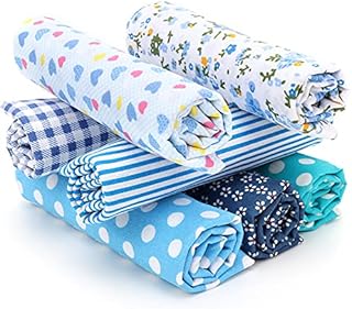 Adkwse Tkanina bawełniana, zestaw materiałów patchworkowych (50 x 50 cm), 7 sztuk, 100% bawełna, materiał do szycia, do wszystkich rodzajów małych robótek ręcznych