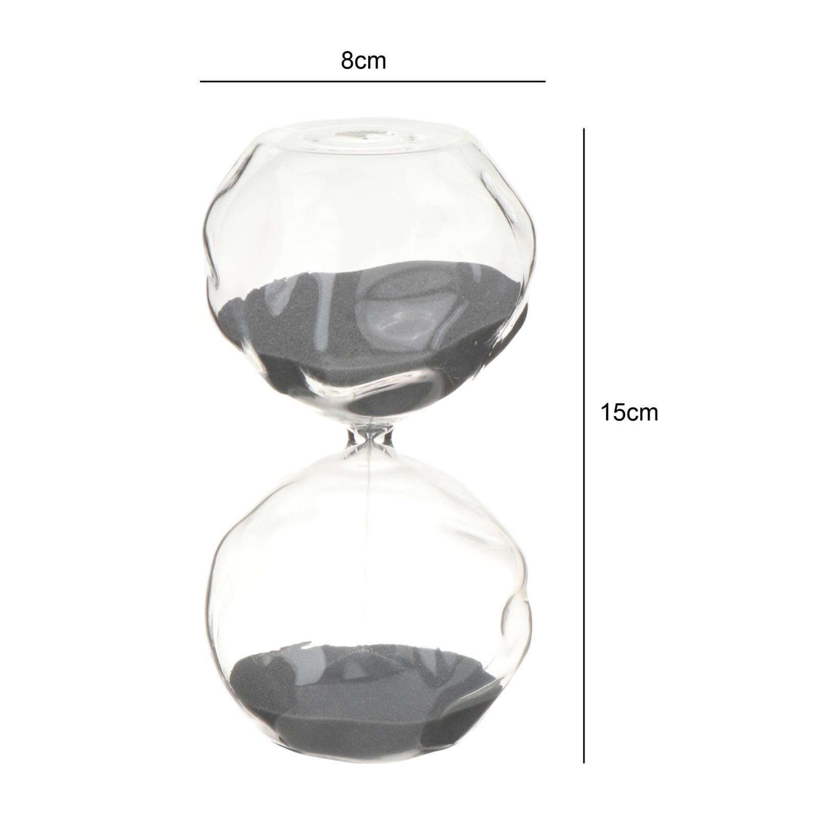 Reloj de Arena de Cristal con Cronómetro, Accesorio Decorativo Y Creativo, Ideal para La Oficina, Sala de Estar, Cocina Y Dormitorio, GRIS, tal como se describe