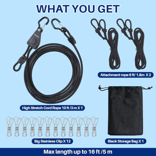 Retractable Portable Travel Clothesline Camping Laundry Line with 12 Clips - image 8