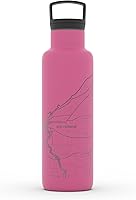 Vista 121 de Well Told Botella de agua aislada con mapa de Washington DC grabado, botella de acero inoxidable grabada (21 onzas, blanco) botella aislada de mapa