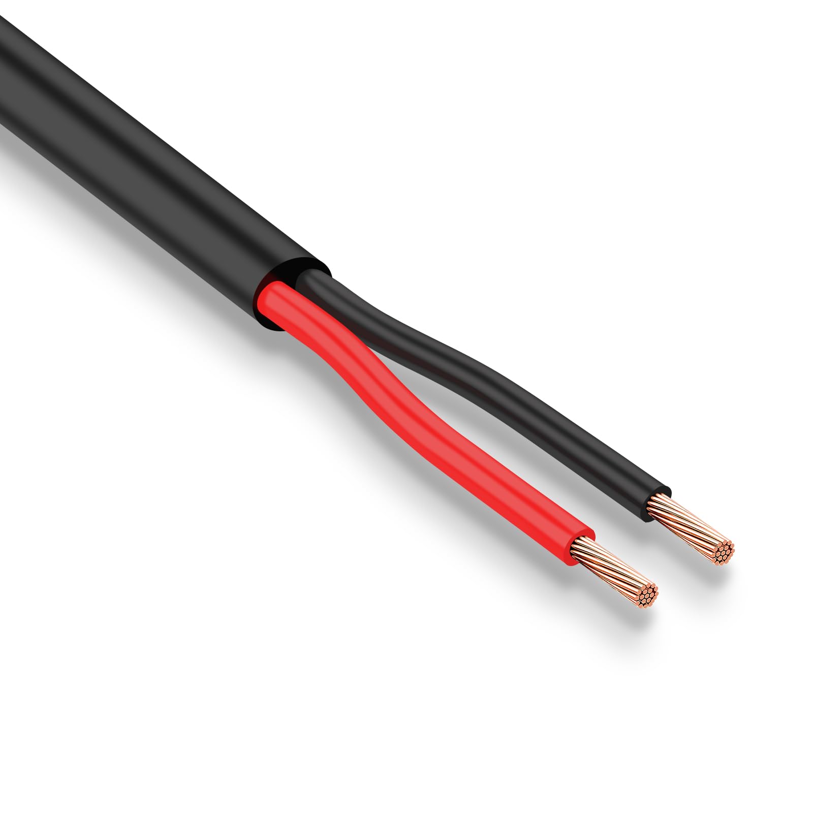 AOHEWEI Câble rond 2×4,0mm² 2 conducteurs en cuivre pour applications électriques 5V 12V 24V 60V, Câble automobile et bateau fin rouge/noir 5/10/20/50 mètres