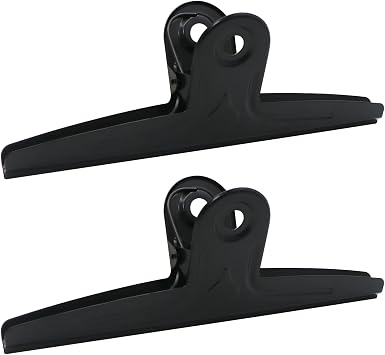 GUKBIAY Extra Large Bull Clips 12 Inch 2 Pack Black Jumbo Stainless Steel Clips Paper Clamps Holder for Drawing Board Poster Clamping Bag