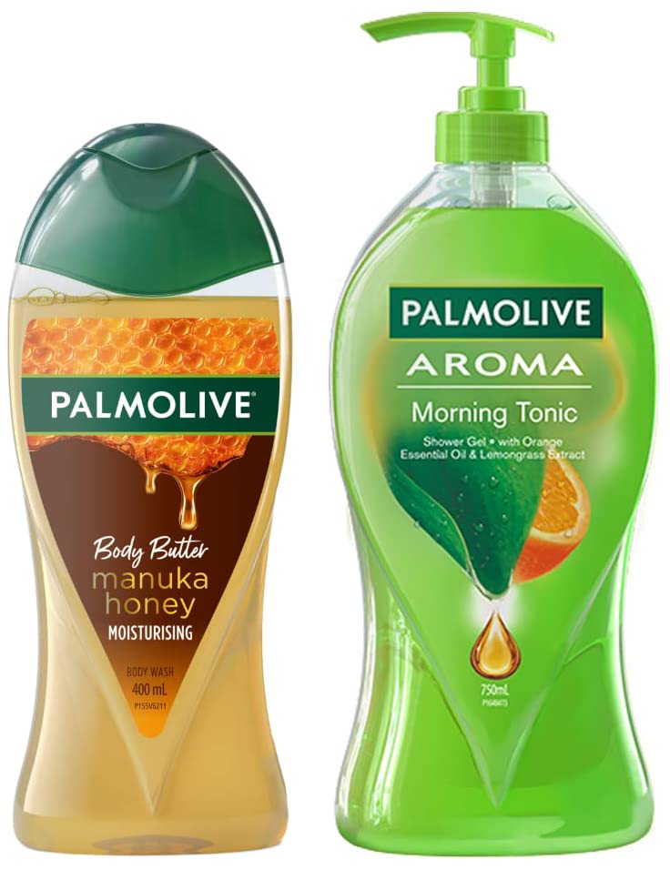 Image of Palmolive Aroma Morning Tonic Body Wash, 750ml Shower Gel Single Pump Bottle & Palmolive Manuka Honey Body Wash, 400ml Shower Gel Single Bottle