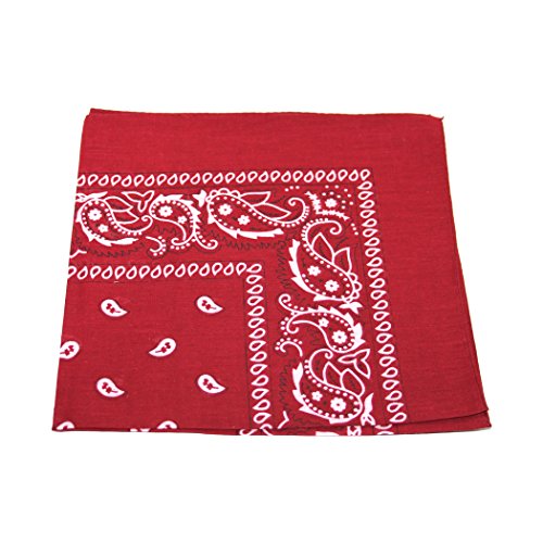 Robelli Bandana-doek met paisley-patroon, hoofdband, haarband, sjaal, halsdoek, voor de pols, kastanjebruin