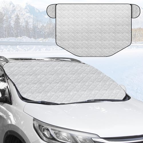 Ninonly Windscreen Covers Frost Ultra Thick Car Windscreen Cover for Winter with Clip on Anti Theft Design Car Windshield Cover with Magnetic Edges Snow Protector for Cars 145×100cm