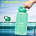 Venture Pal Large 1 Gallon/128 OZ (When Full) Motivational BPA Free Leakproof Water Bottle with Straw & Time Marker Perfect for Fitness Gym Camping Outdoor Sports-Green