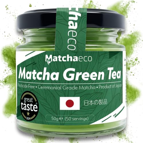 Matchaeco Japanese Matcha Green Tea Powder 50g | Premium Ceremonial Grade, Stone-Ground Matcha from Japan | Matcha for Lattes, Smoothies & Tea | Pesticide-Free, Vegan | Recyclable Jar