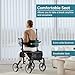 ELENKER 2 in 1 Rollator Walker & Transport Chair, Folding Wheelchair with 10” Non-Slip Wheels for Seniors, Reversible Backrest & Detachable Footrests, Champagne