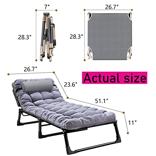 Soliles Portable Folding Camping Cot, Adjustable 4-Position Adults Reclining Chairs With Mattress,Outdoor Patio Folding Lounge Chair Sleeping Cots Bed, Perfect For Camping, Pool, Beach, Patio #TOP3