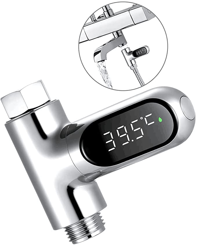 Miniatura 2 de Termómetro digital de baño de agua de ducha, termómetro de ducha, pantalla digital LED de 0  212.0 F para baño de bebé, pantalla giratoria para el