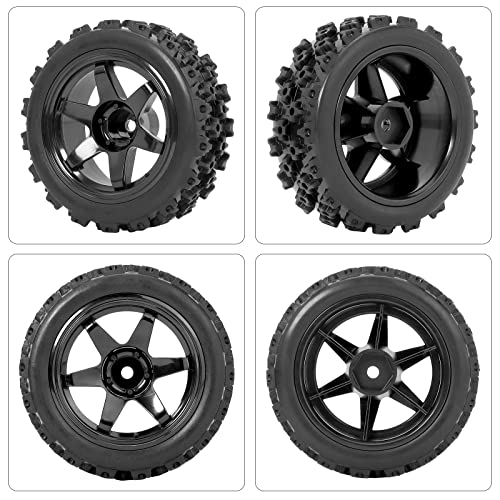 Rc Station 4Pcs Preglued Rc Rally Tires And Wheels Od 2.8" Width 1.06" 12Mm Hex Wheels And Tires With Foam Inserts For Wltoys 144001 Losi Etc For 1/12 1/14 1/16 1/18 Rc Off On Road Rc Car #TOP3