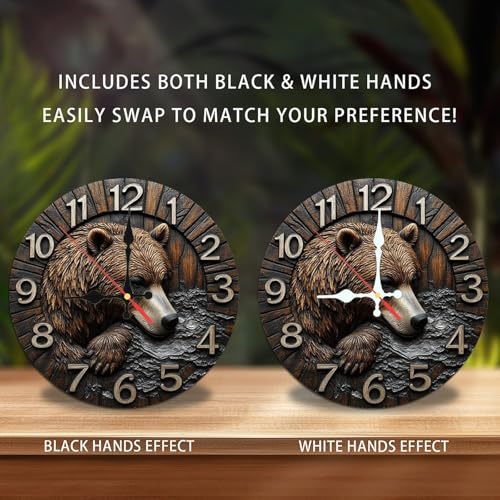 Reloj de Pared de Madera con Movimiento Silencioso 10 Pulgadas miniatura 2