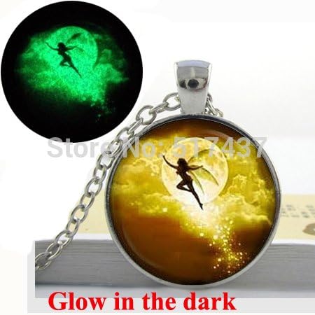 Pretty Lee Glow In The Dark Fairy Moon Fairy Necklace Girls Fairy Necklace Pendants Art Photo Glowing Necklace Pendant Fairy Jewelry
