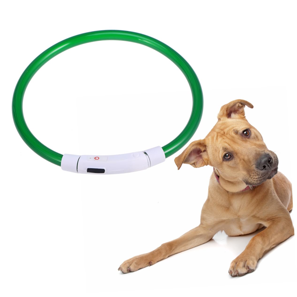 Housoutil 3pezzi Collare Led Ricaricabile Per Cani Con Luce Lampeggiante Usb Sicurezza Notturna Per Animali Domestici Modalità Di Illuminazione Verde Fluorescente