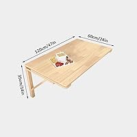 Vista 18 de Mesa flotante de madera de pino maciza, mesa de comedor plegable, escritorio de computadora, mesa de almacenamiento de cocina, mesa de estudio