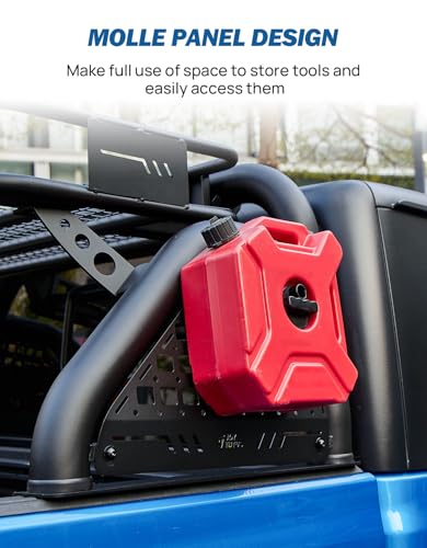 Image of JOYTUTUS Roll Bar for Truck with Cargo Basket for Gladiator JT 2020-2026 & Tacoma 2015-2023, Heavy-Duty Extendable Chase Rack for Mid-Size Truck, Holds up to 660LB