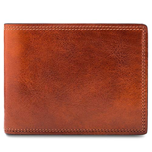 Bosca Men's Wallet, Dolce Leather Credit Wallet With I.d. Passcase, Amber #TOP6