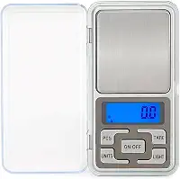 Mini Balança Digital de Alta Precisão de Bolso Portátil 0,1g até 500g com Visor Digital em LED com Função Tara para cozinha ouro metais Inclusas duas pilhas AAA - linha premium